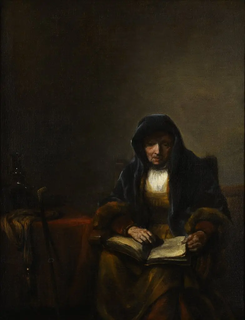 Old woman with a book