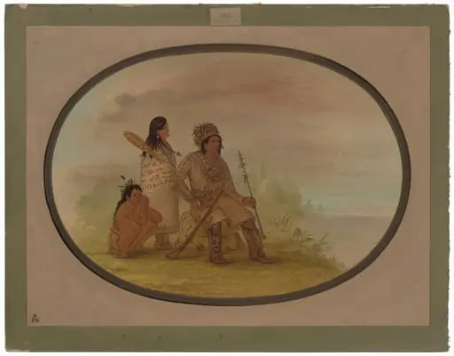 An Old Nayas Indian, His Granddaughter, and a Boy