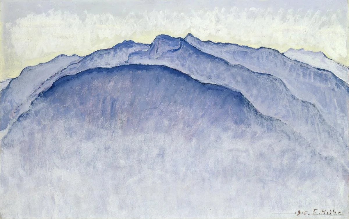 Berggipfel am Morgen, by Ferdinand Hodler, oil, 1915