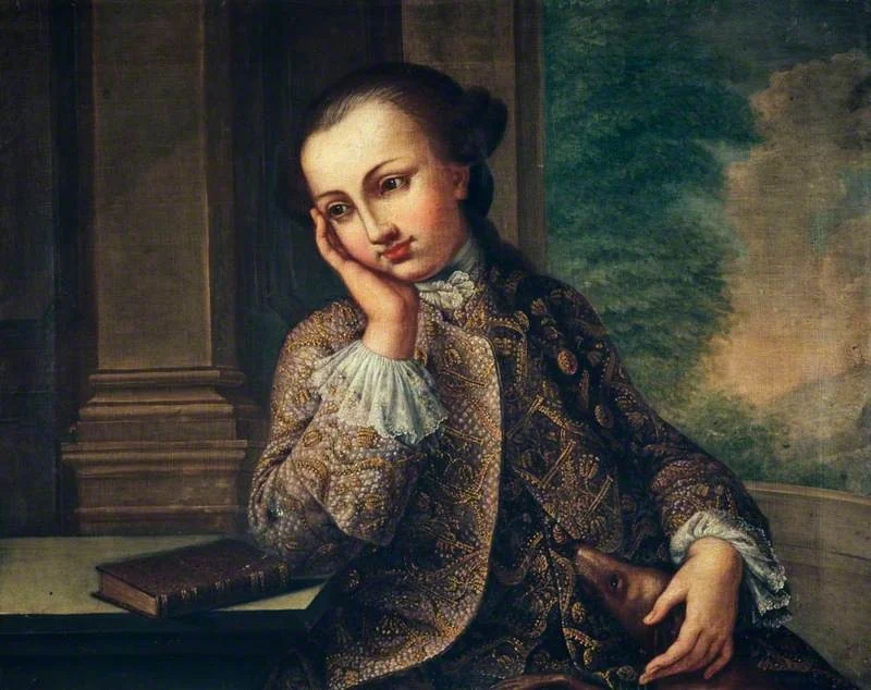 A Boy and a Dog, by Philippe Mercier, oil, 1734
