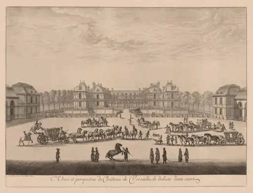 Vue et perspective du Château de Versailles, de dedans l'anti-cour