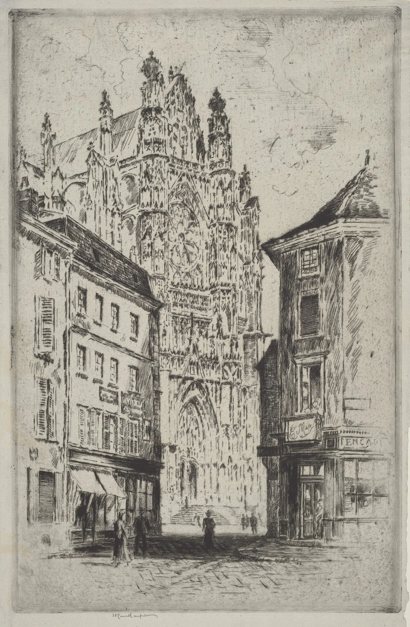 The Transept, Beauvais, by Joseph Pennell, ink, 1907