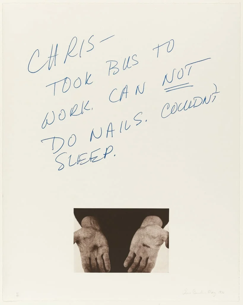 Untitled, by Chris Burden, ink, 1974