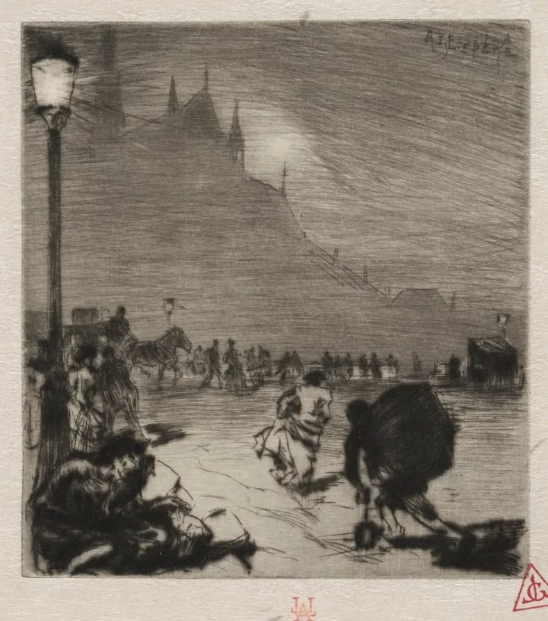 Au Coin du Pont-aux-Doubles, by Auguste Lepère, 1893