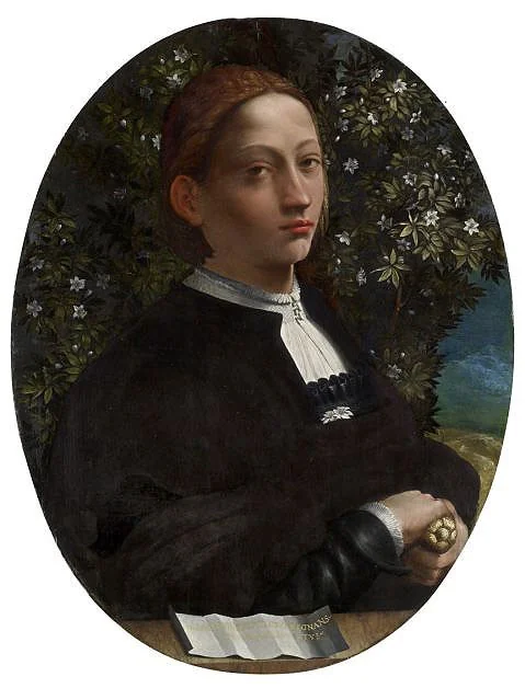 Lucrezia Borgia, Duchess of Ferrara, by Dosso Dossi, oil, 1518