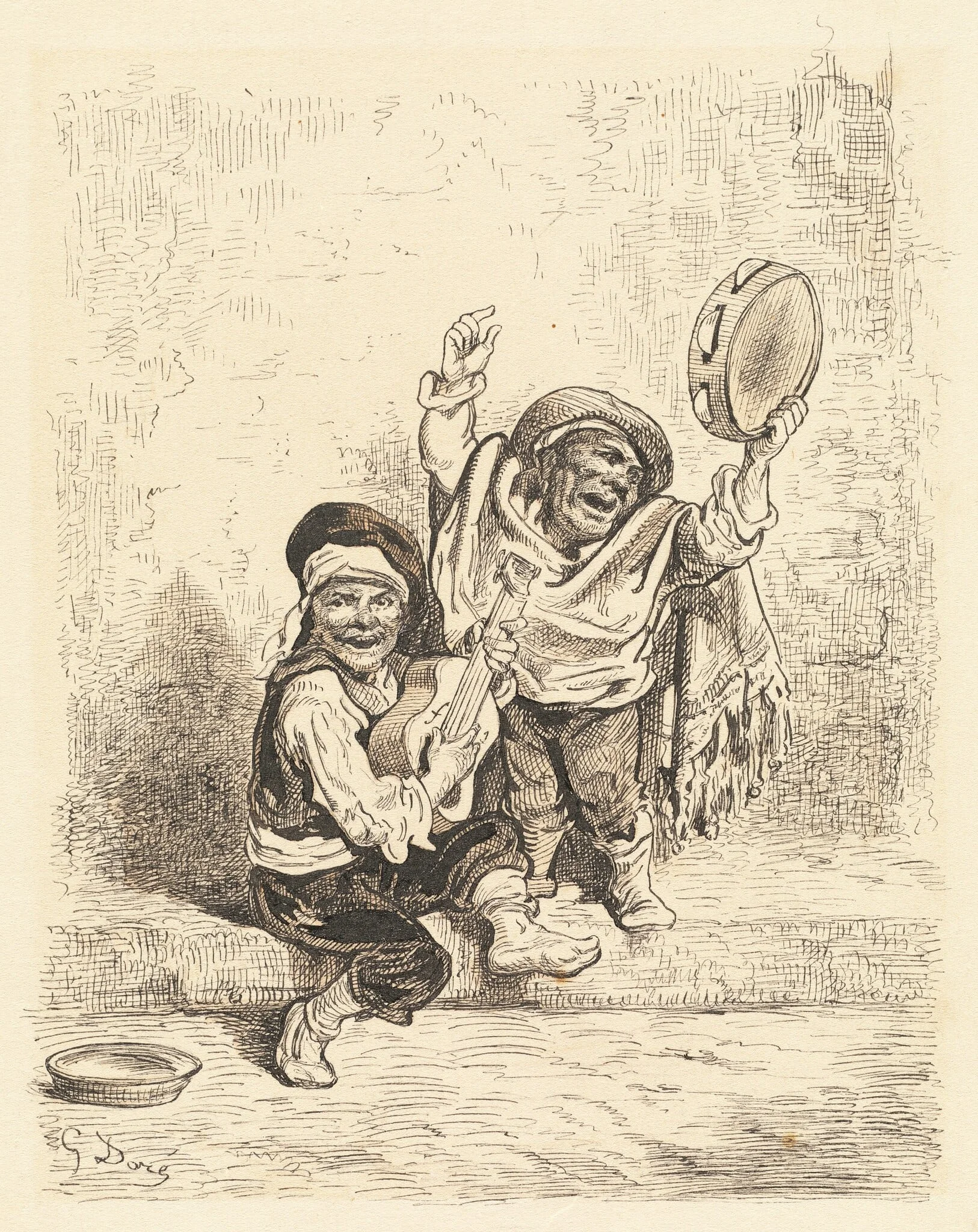 Dwarf Musicians of Granada, by Gustave Doré, ink, 1862