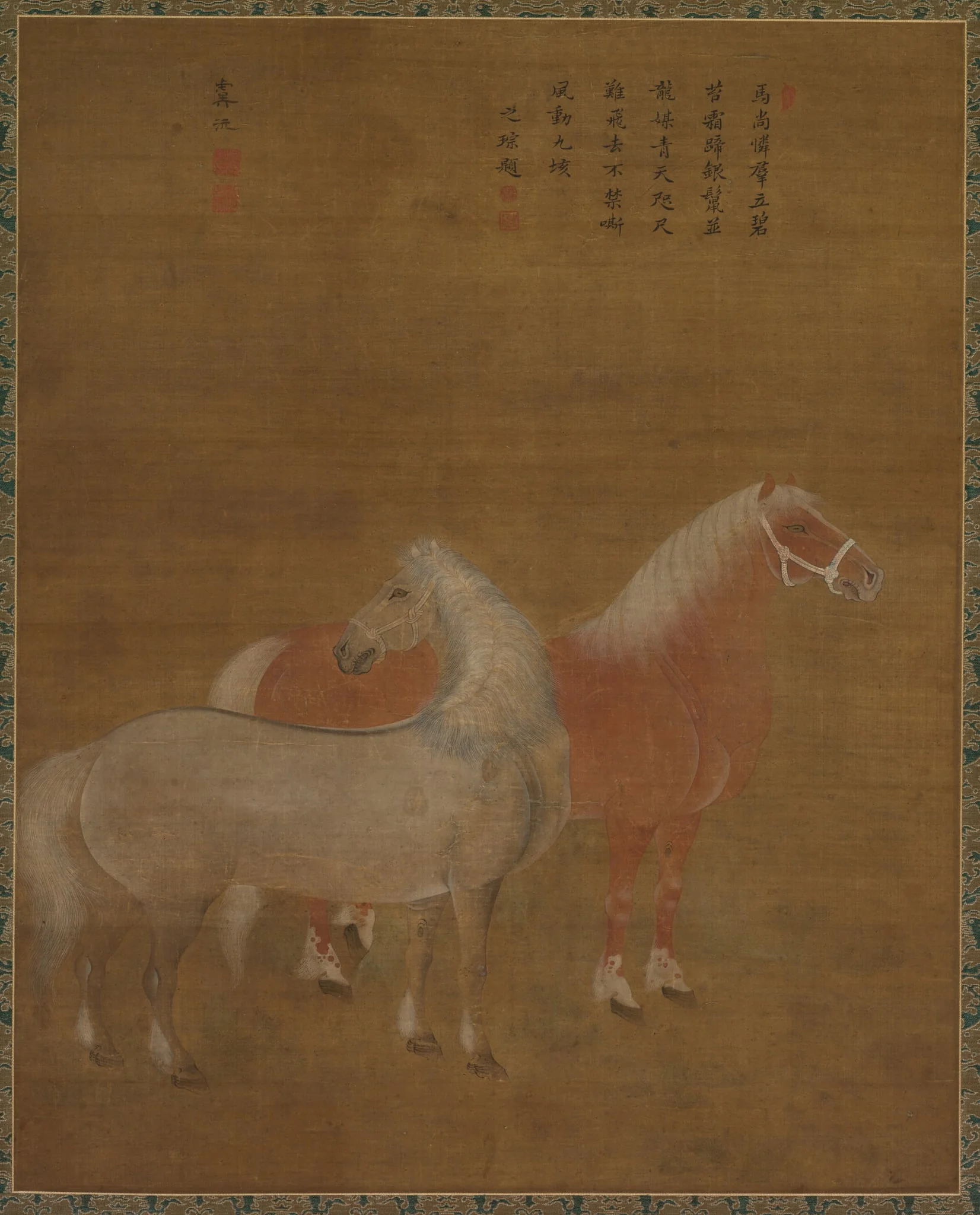 Two Horses, by Yu Yuan, unspecified, 1778