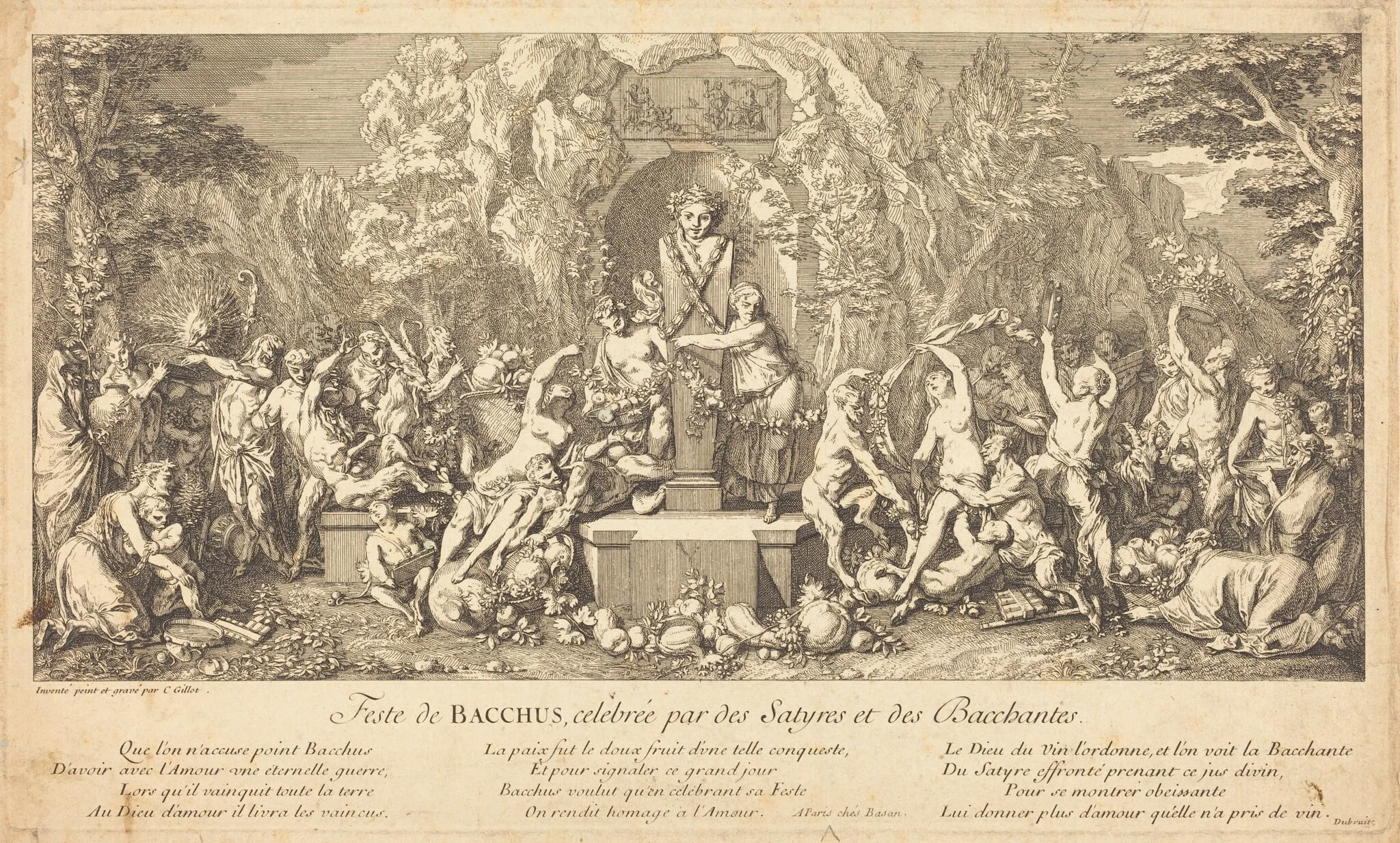 Feste de Bacchus, celebree par des Satyres et des Bacchantes (Feast of Bacchus Celeb rated by Satyrs and Bacchanales), by Claude Gillot, ink, 1698