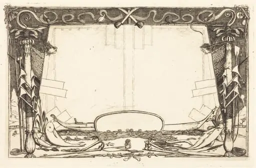 Couverture du "Voyage à la nouvelle Zélande" (Cover for the Set of Etchings Entitled "A Voyage to New Zealand")