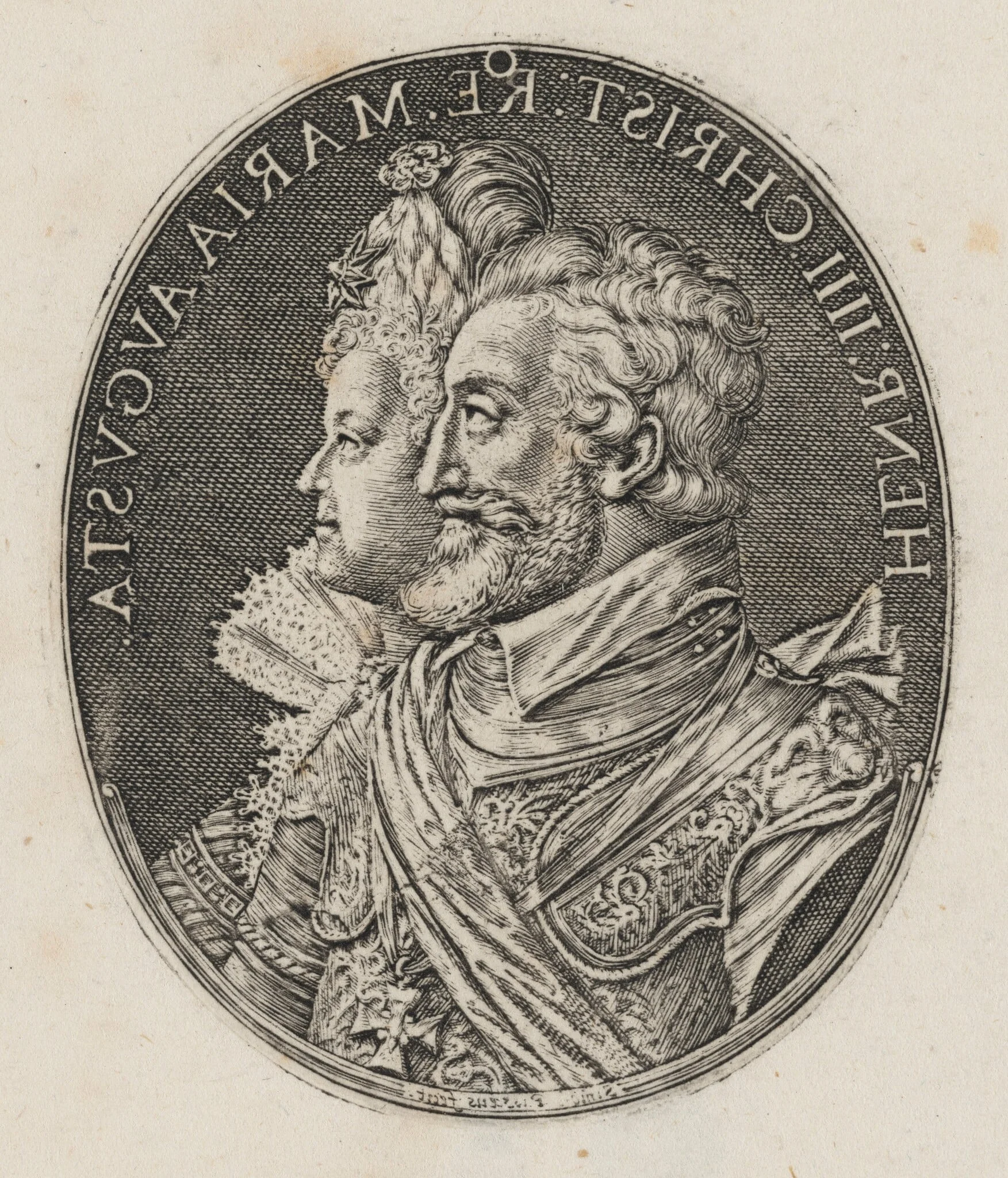 Henry IV and Maria de Medici [left half], by Simon van de Passe, ink, 1621