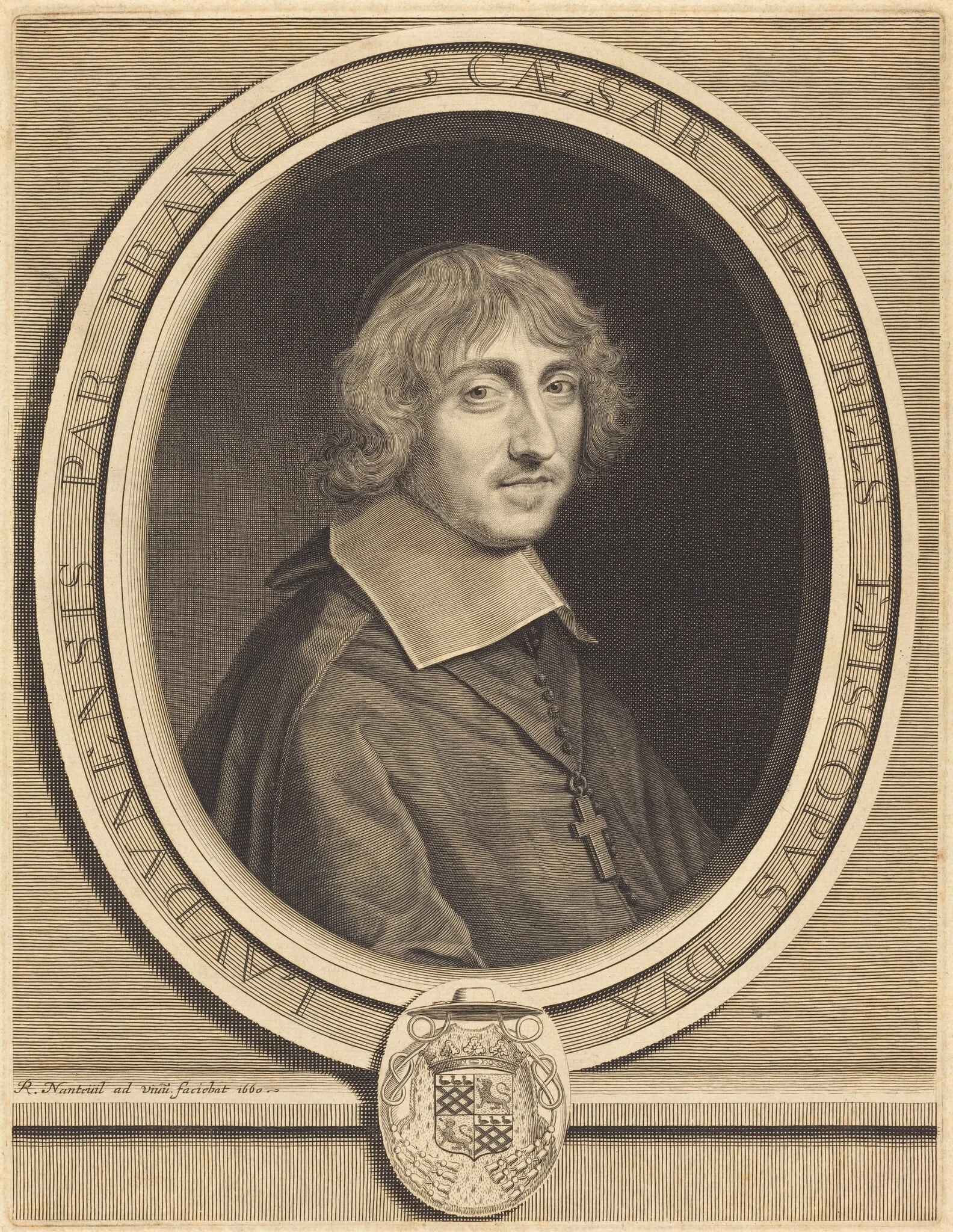 Cardinal d'Estrees, by Robert Nanteuil, ink, 1660
