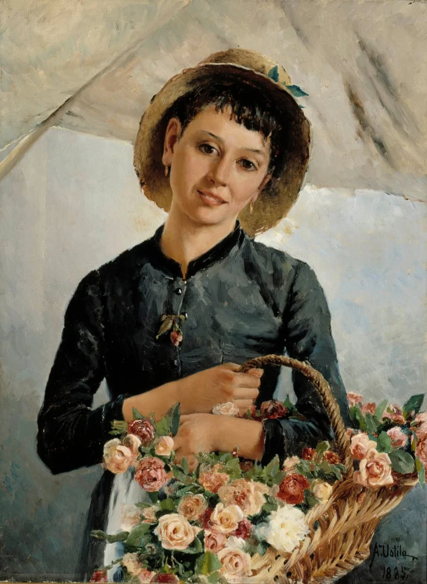 Kukkaistyttö, by Aukusti Uotila, unspecified