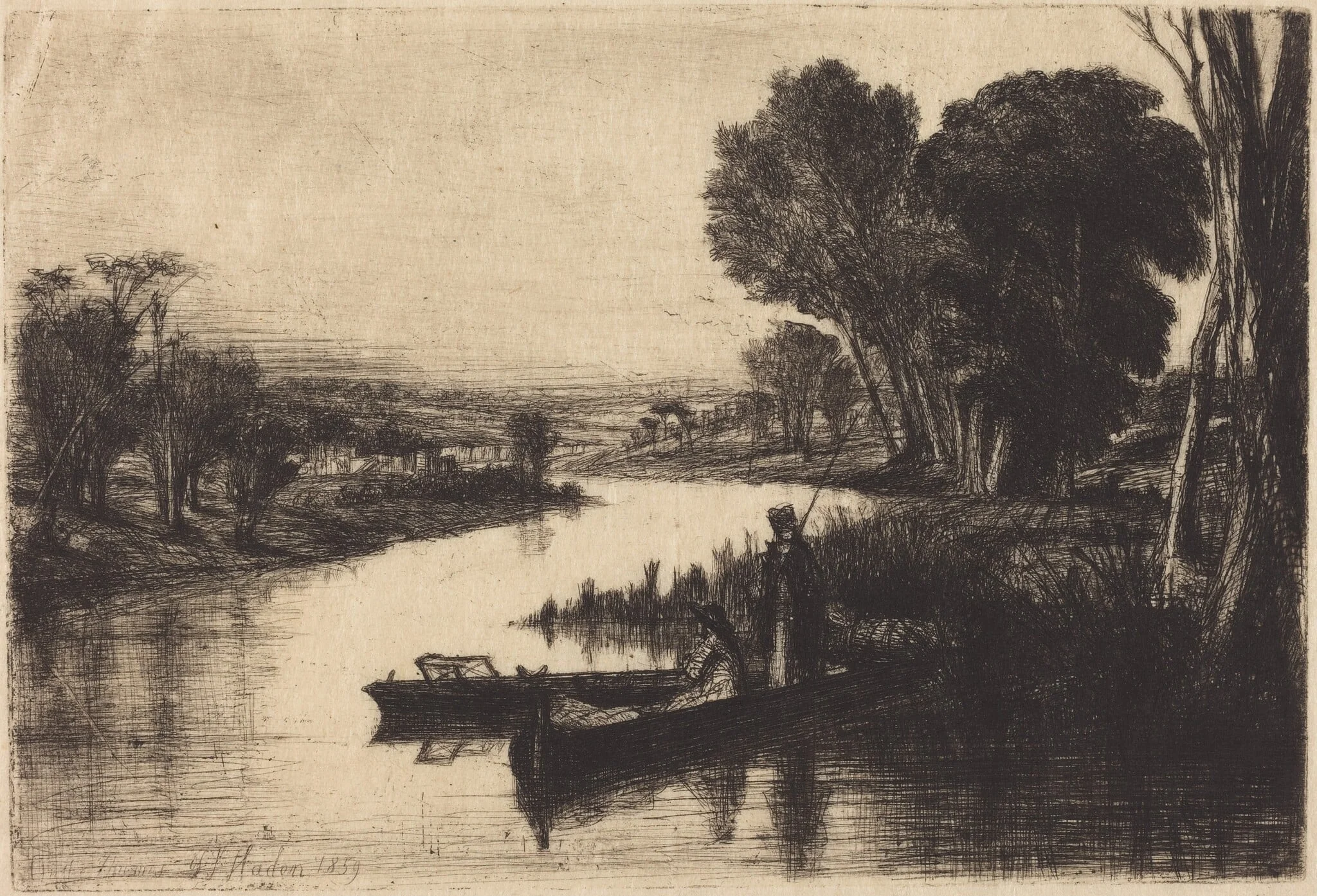 Thames Fishermen, by Francis Seymour Haden, ink, 1859