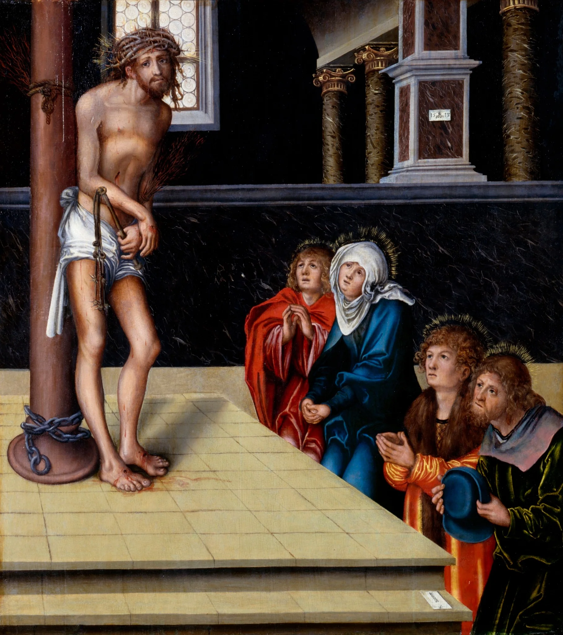 Christ as man of sorrows, by Lucas Cranach the Elder, oil, 1515
