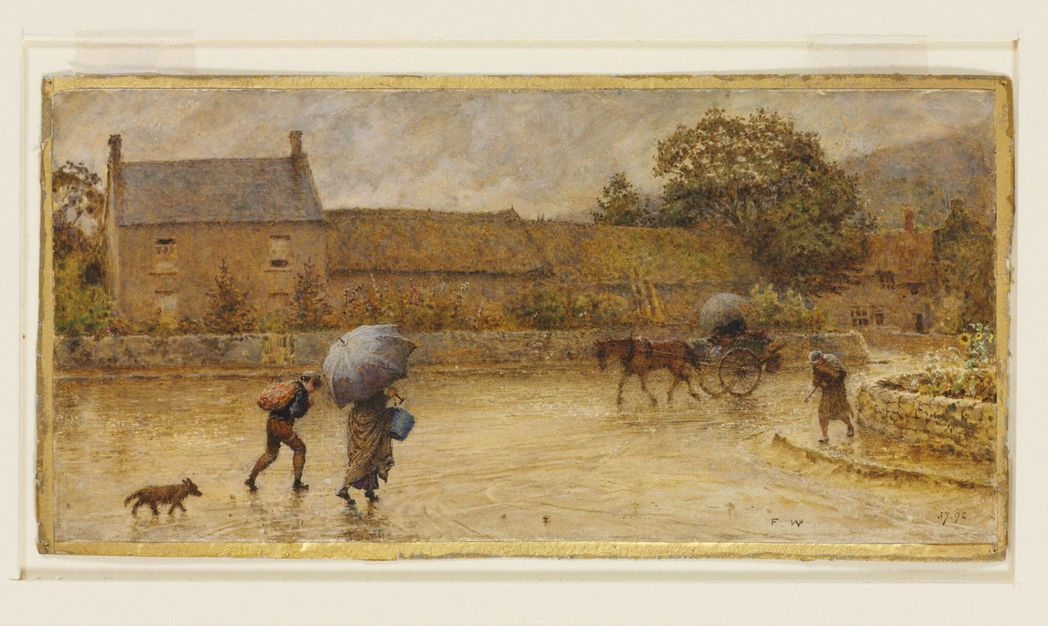 Rainy day at Bisham, Berks., by Frederick ARA Walker, watercolor, 1865