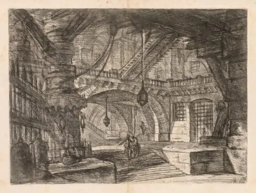 The Prisons:  A Wide Hall with Lanterns