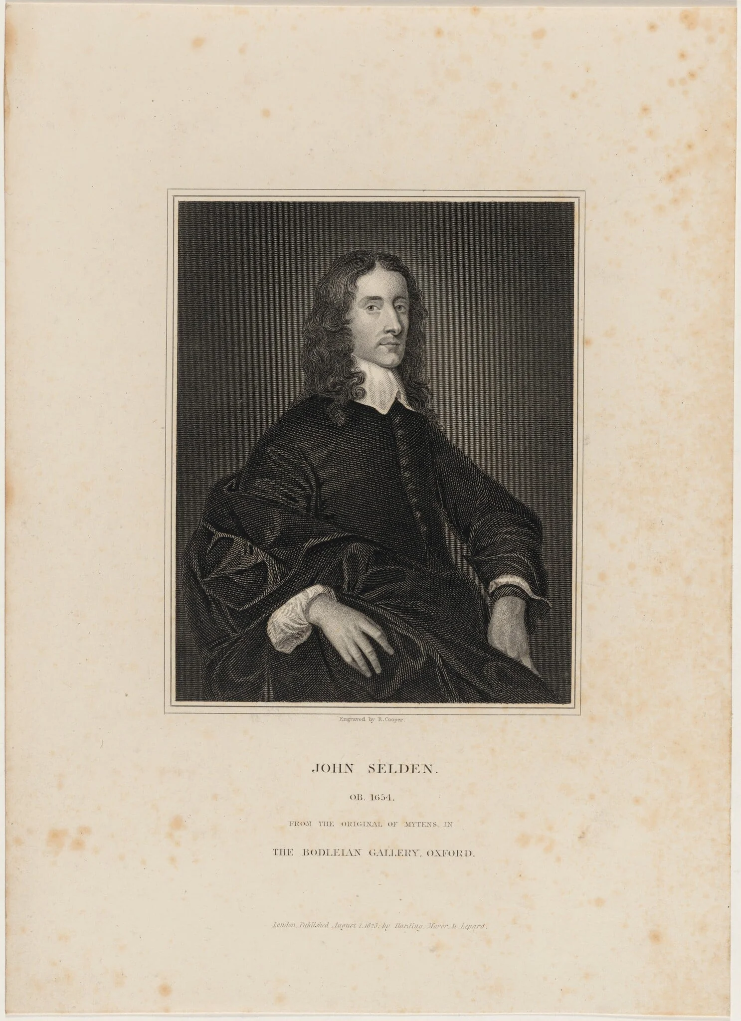John Selden, Jurist and Antiquary, by Robert Cooper, ink, 1806