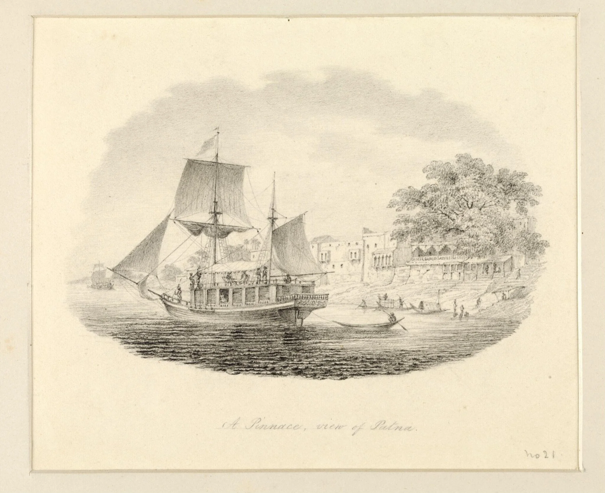 A Pinnace, view of Patna., by Robert Captain Smith, 1830