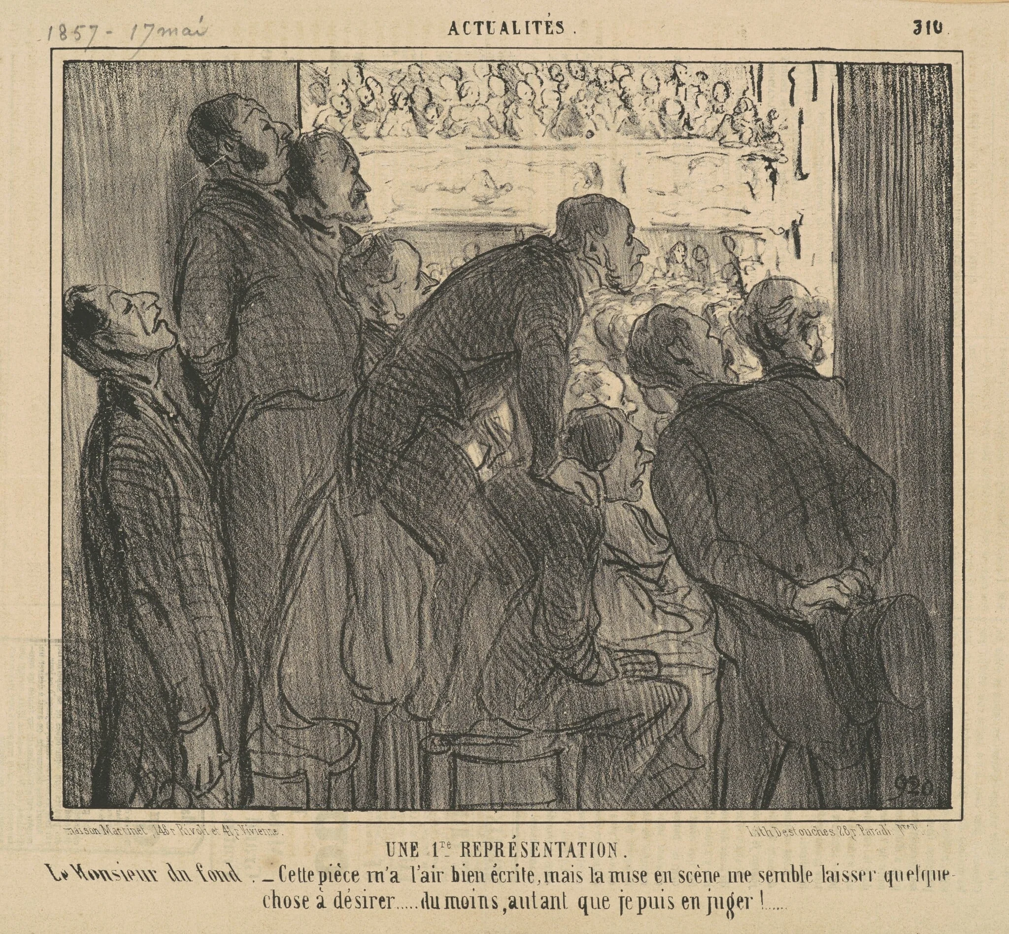 Une 1er reprèsentation de la bourse, by Honoré Daumier, ink, 1856