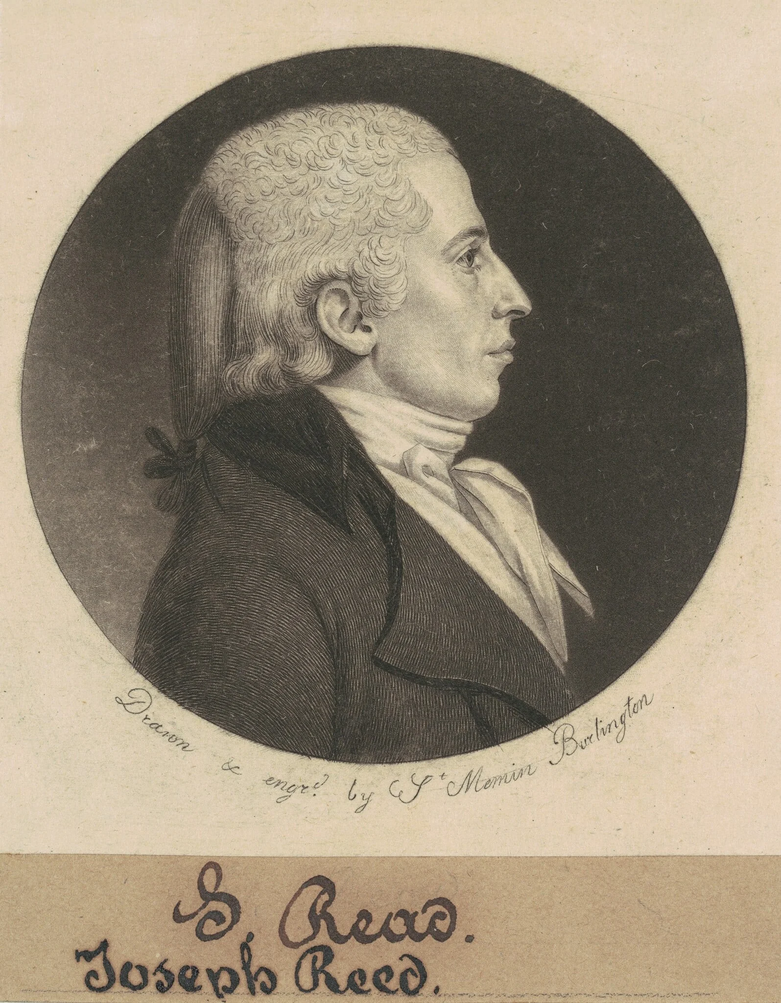 Joseph Reed, Jr., by Charles Balthazar Julien Févret de Saint-Mémin, ink, 1798