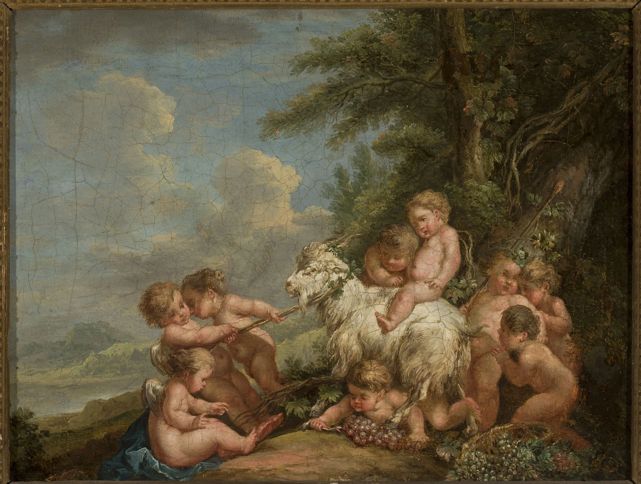 Cupids at play, by Johann Albrecht Friedrich Rauscher, oil, 1791