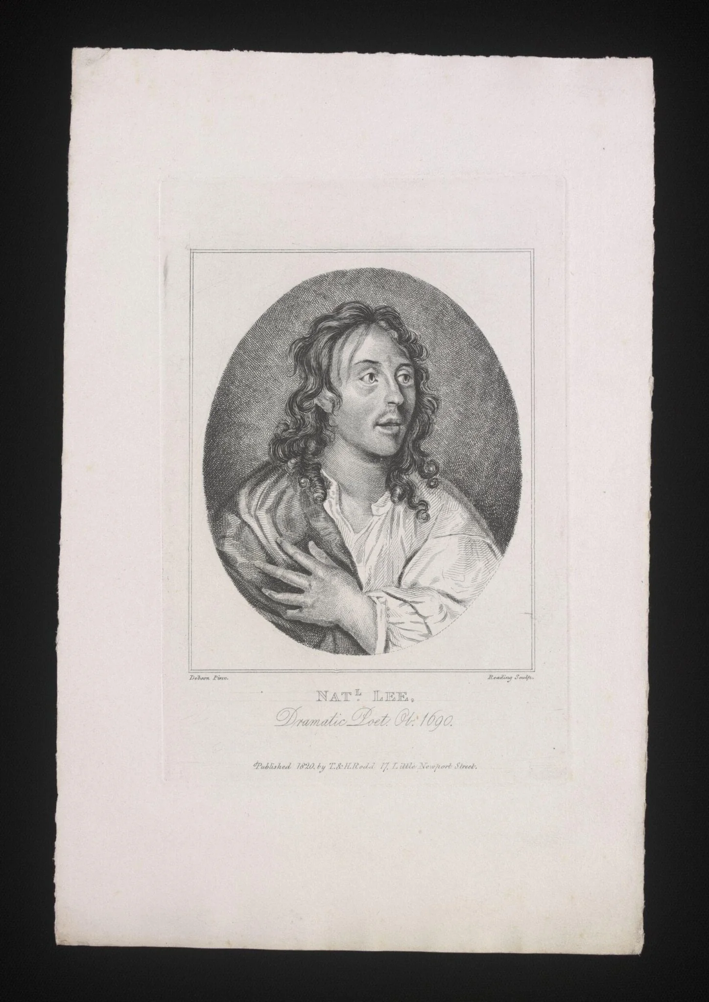 Nathanel Lee, Dramatic Poet Ob. 1690, by D Reading, 1820