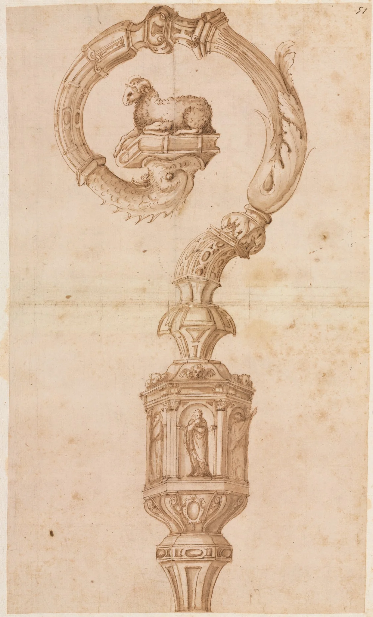 Design for a Crozier, by Luzio Romano, 1504