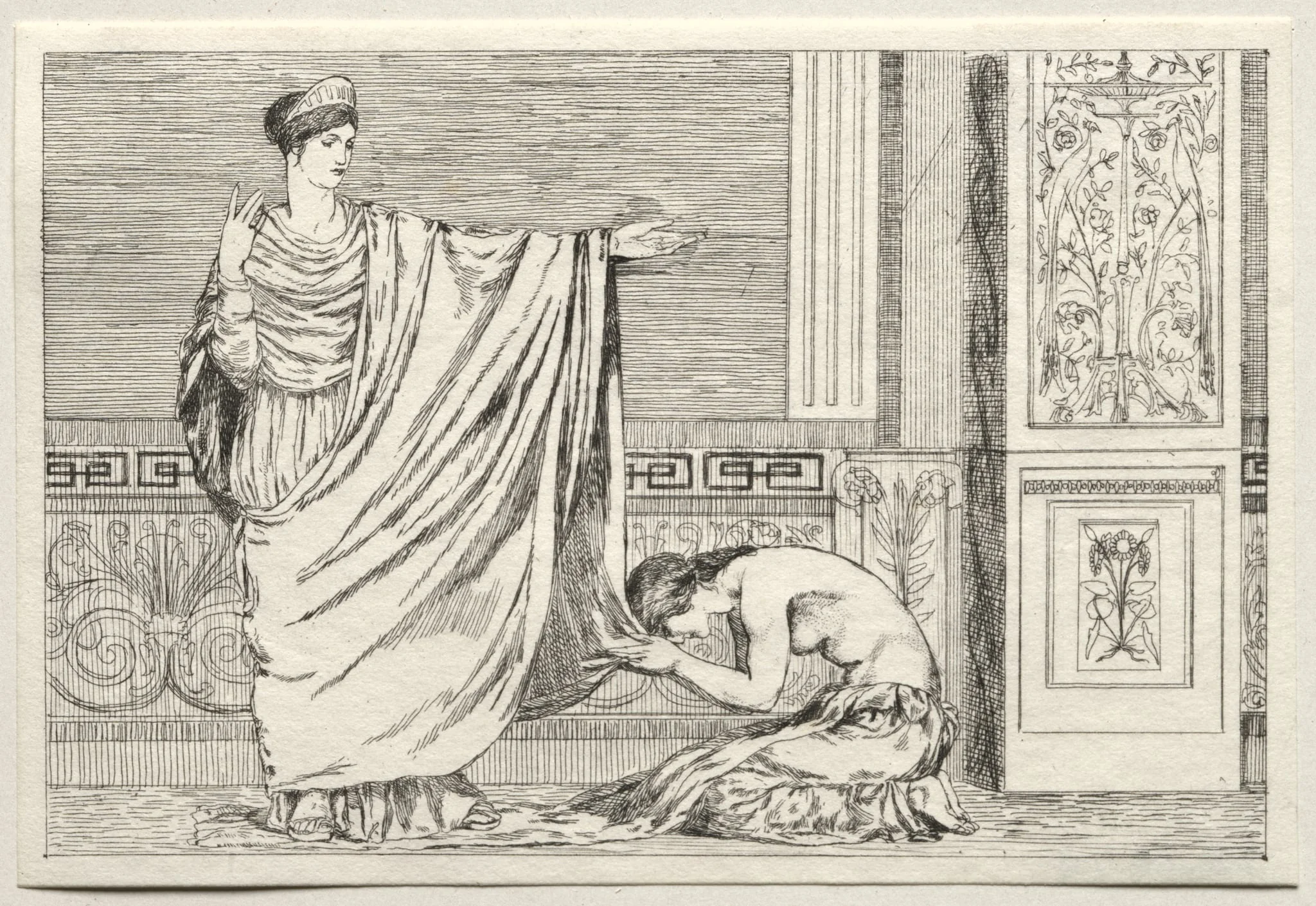 Cupid and Psyche: Psyche and Juno, by Max Klinger, 1880