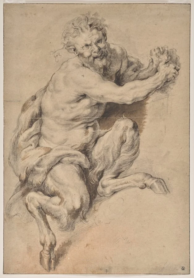 A Faun Grasping a Bunch of Grapes, by Peter Paul Rubens, 1617