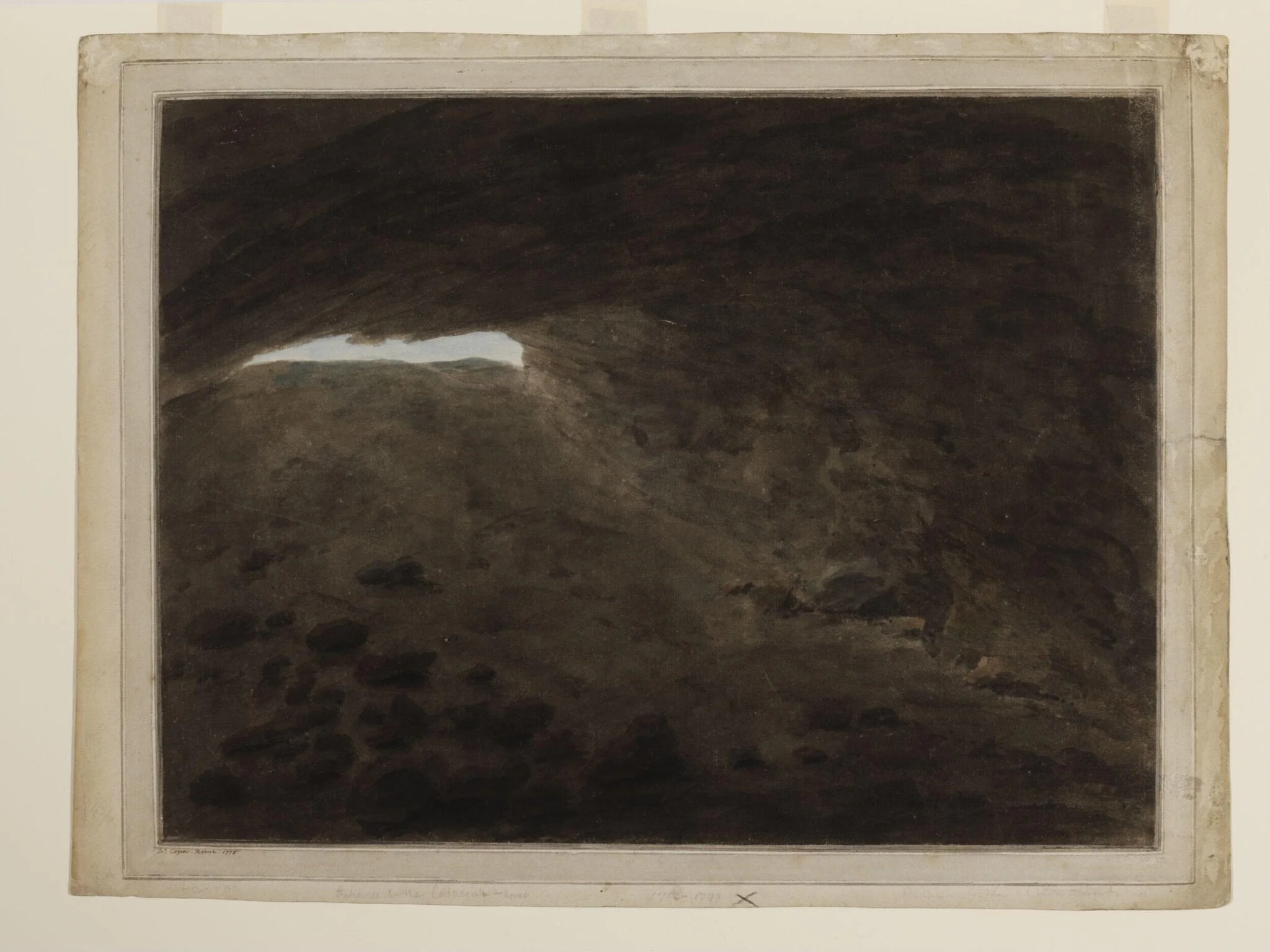 View from inside a cave, by John Robert Cozens, watercolor, 1778
