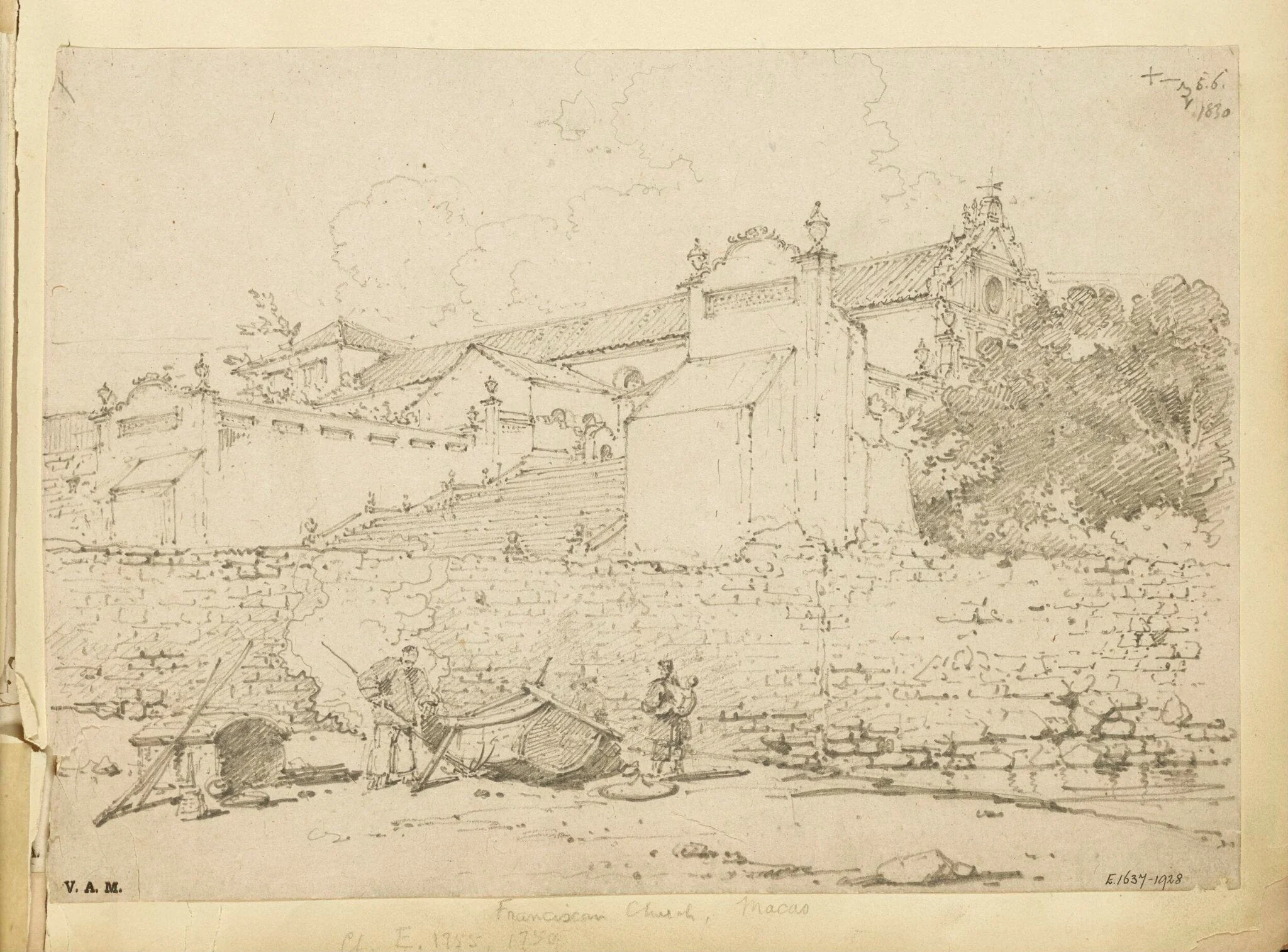 The church of S. Francisco, Macau, by George Chinnery, 8