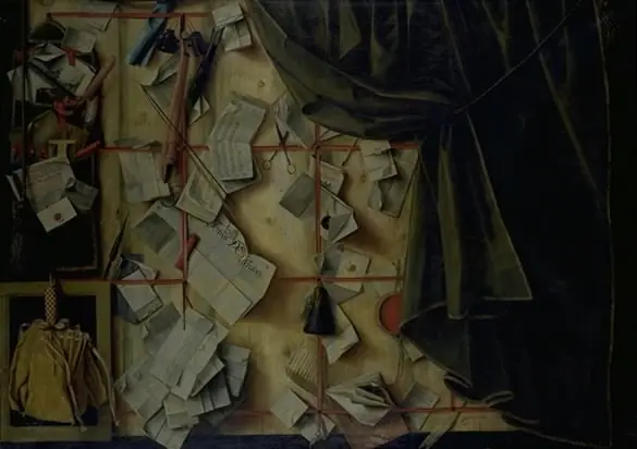 Trompe l'oeil of a Letter Rack with Proclamation by Frederik III