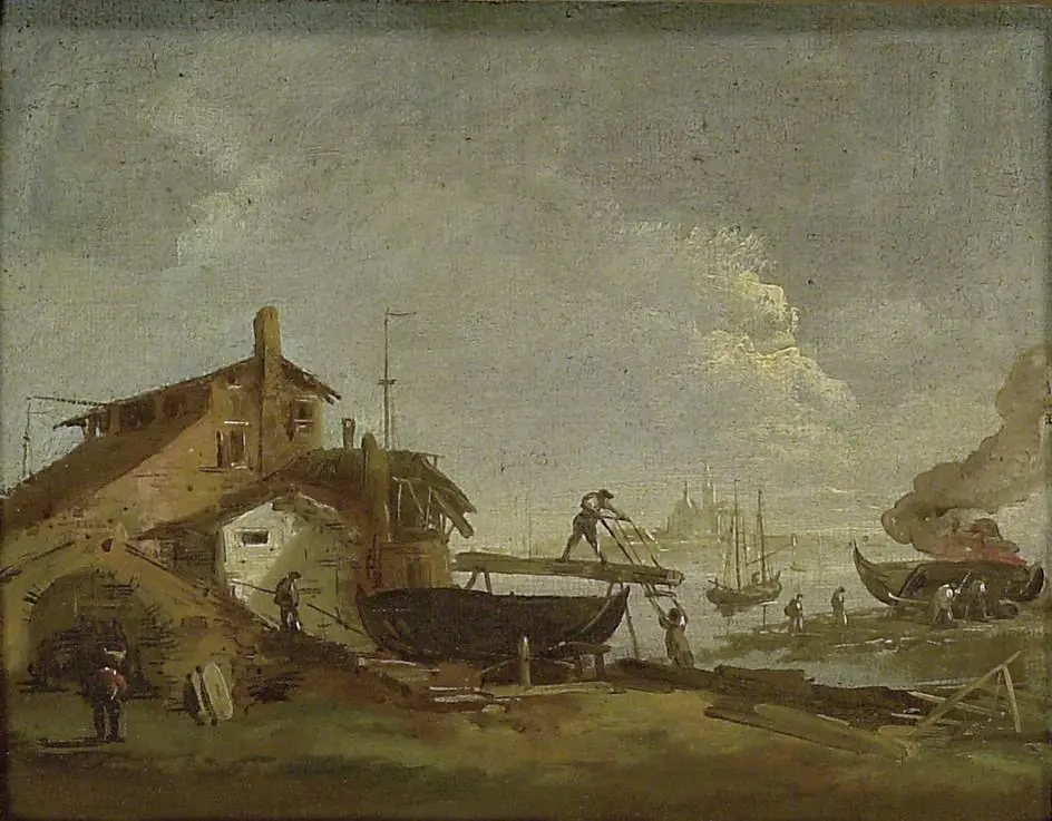 A Venetian Squero or Boatyard