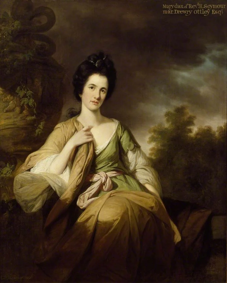 Mrs Drewry Ottley, by Tilly Kettle, oil, 1768