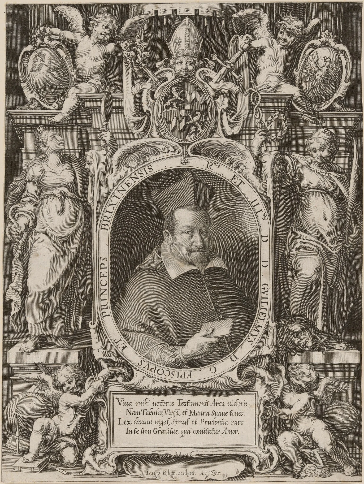 William von Welsberg, Archbishop of Brixen, by Lucas Kilian, ink, 1632