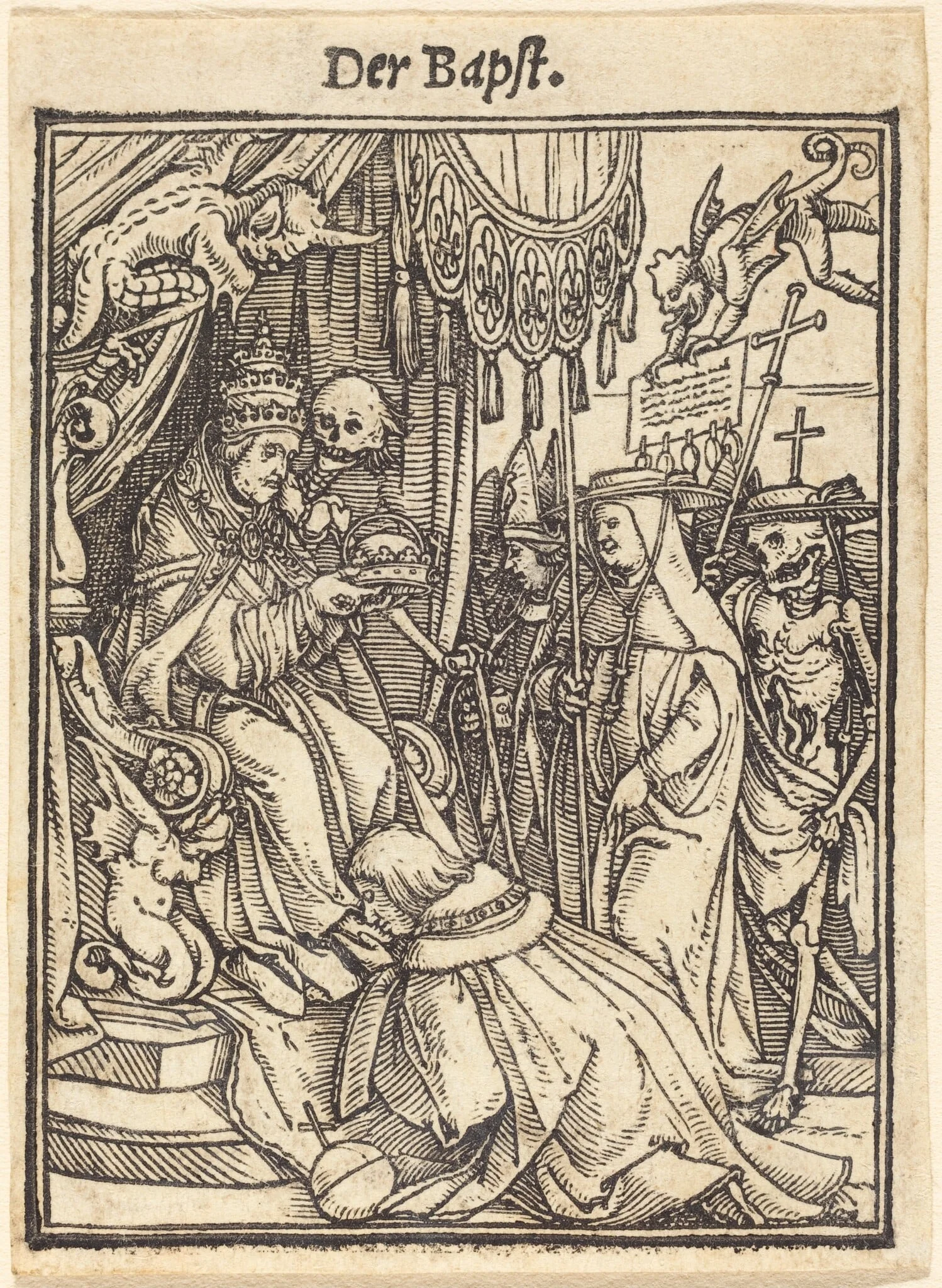 Der Bapst (The Pope), by Hans Lützelburger, ink, 1526