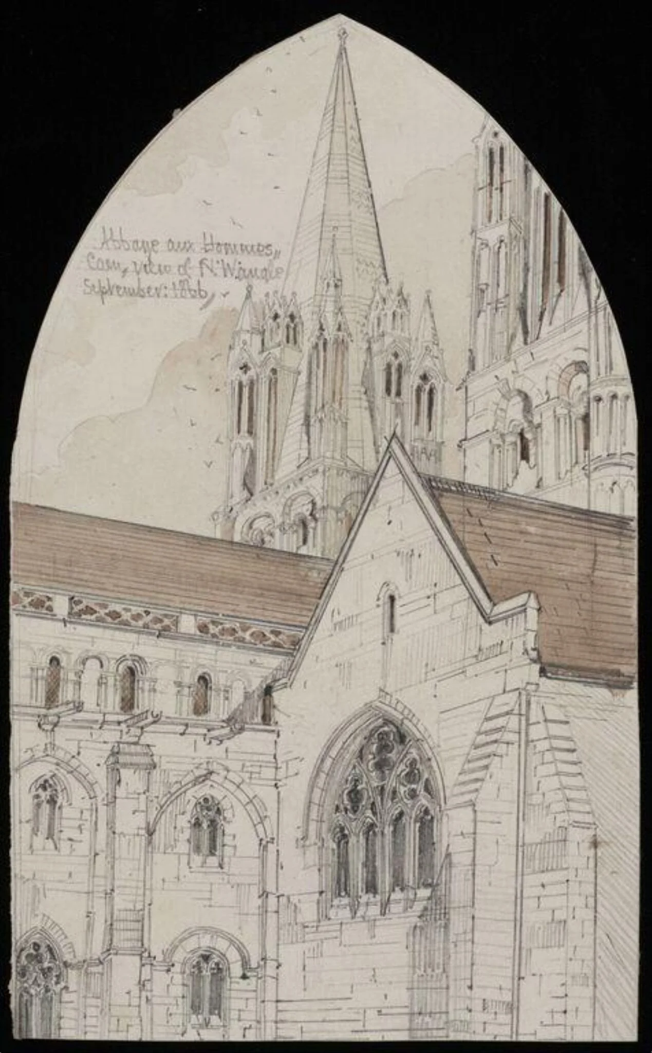 Exterior of buildings, by Charles Frederick Godbold Turner, 1845