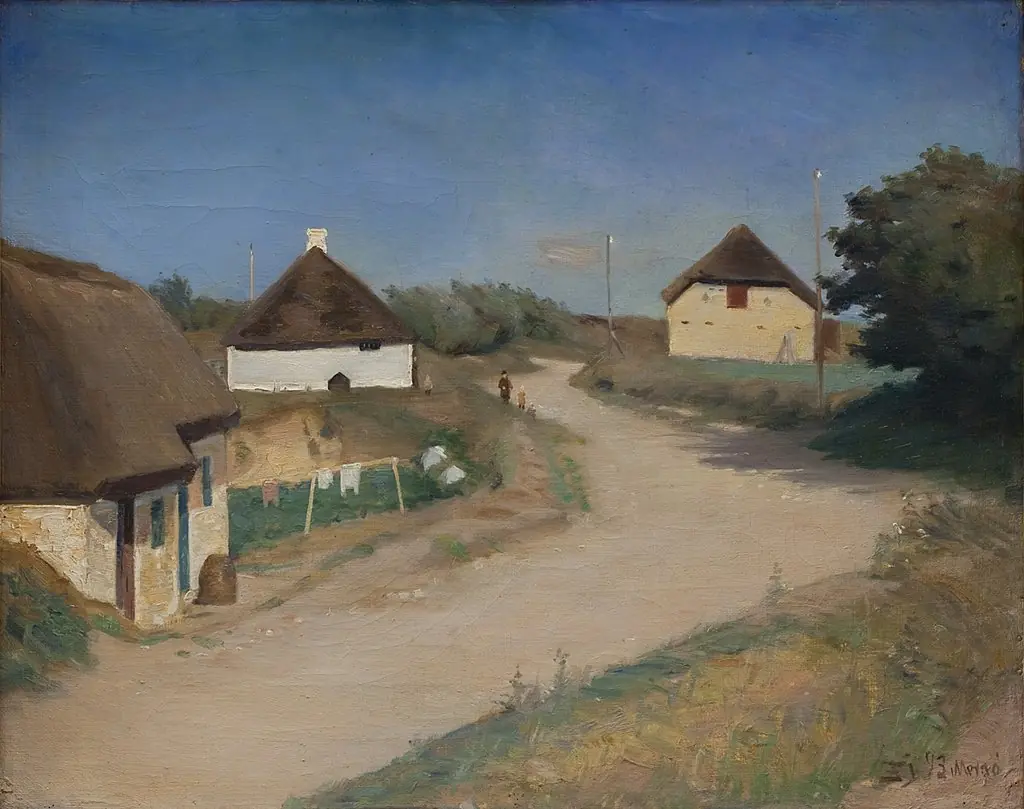 Houses Alongside a Road in Morsø, Jutland