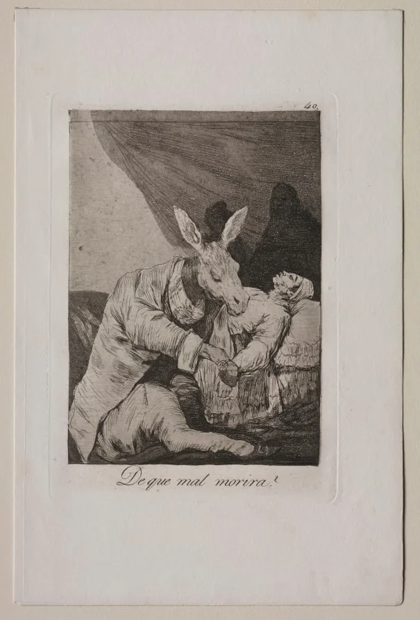 Of What Ill Will He Die?, Plate 40, by Francisco Goya, 1799