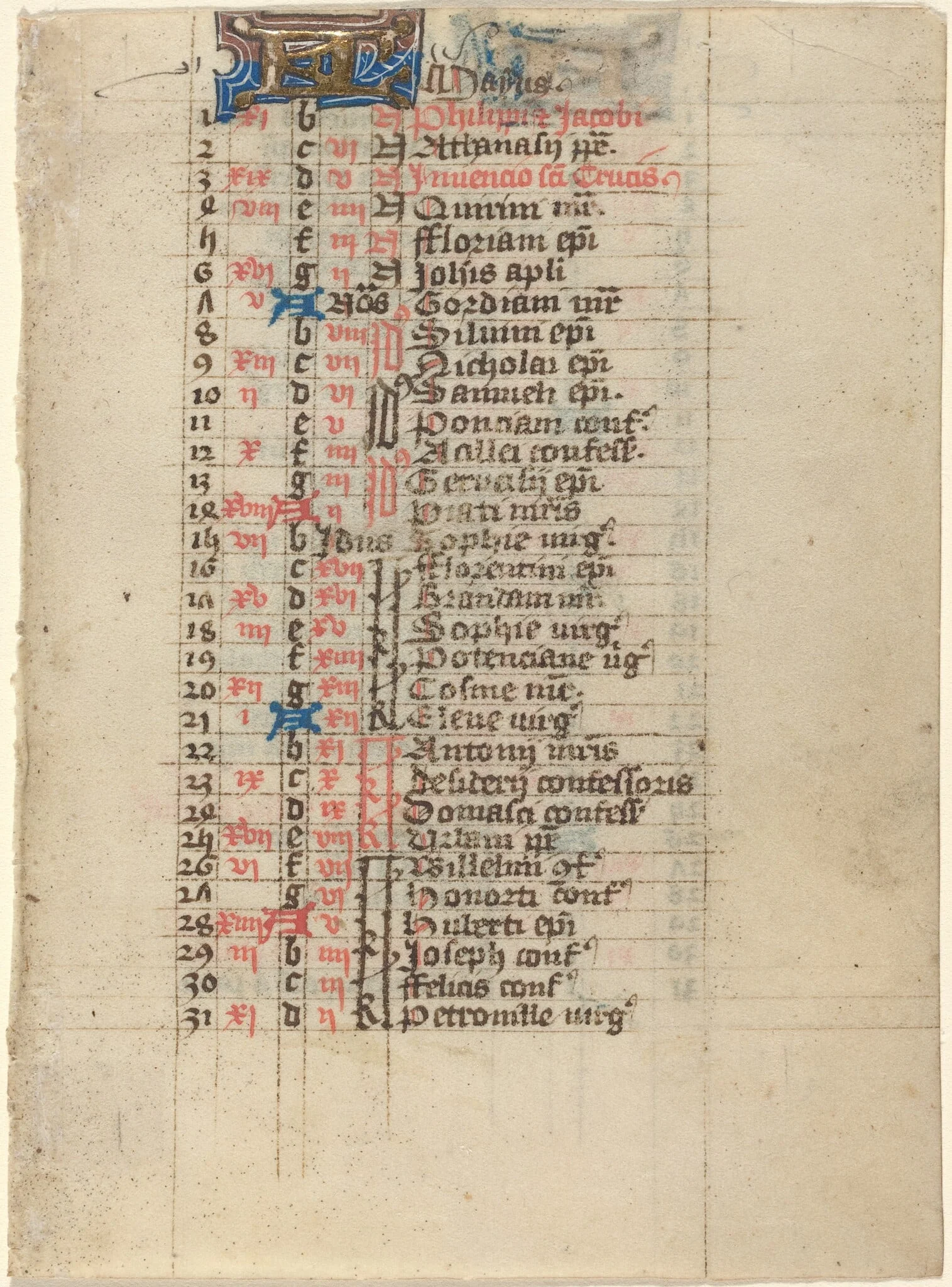 Page from a Book of Hours, by French 15th Century, 1400