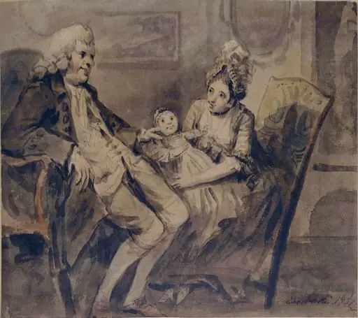Interior with family group