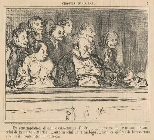 En contemplation devant le vaisseau de l'opera
