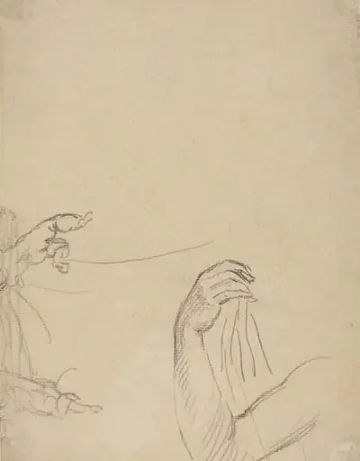 Study of Two Putti and a Draped Arm [verso]