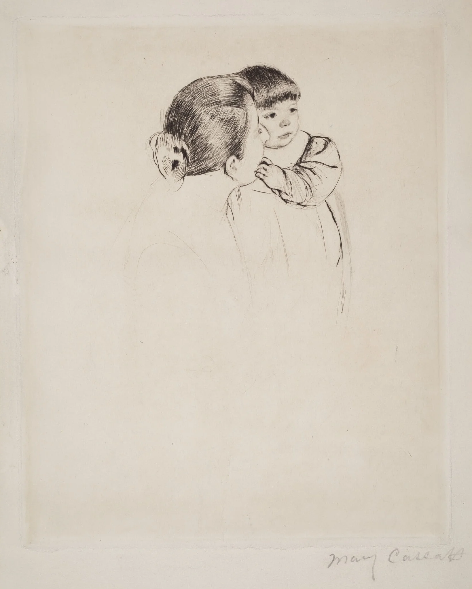 Peasant Mother and Child, by Mary Cassatt, ink, 1894