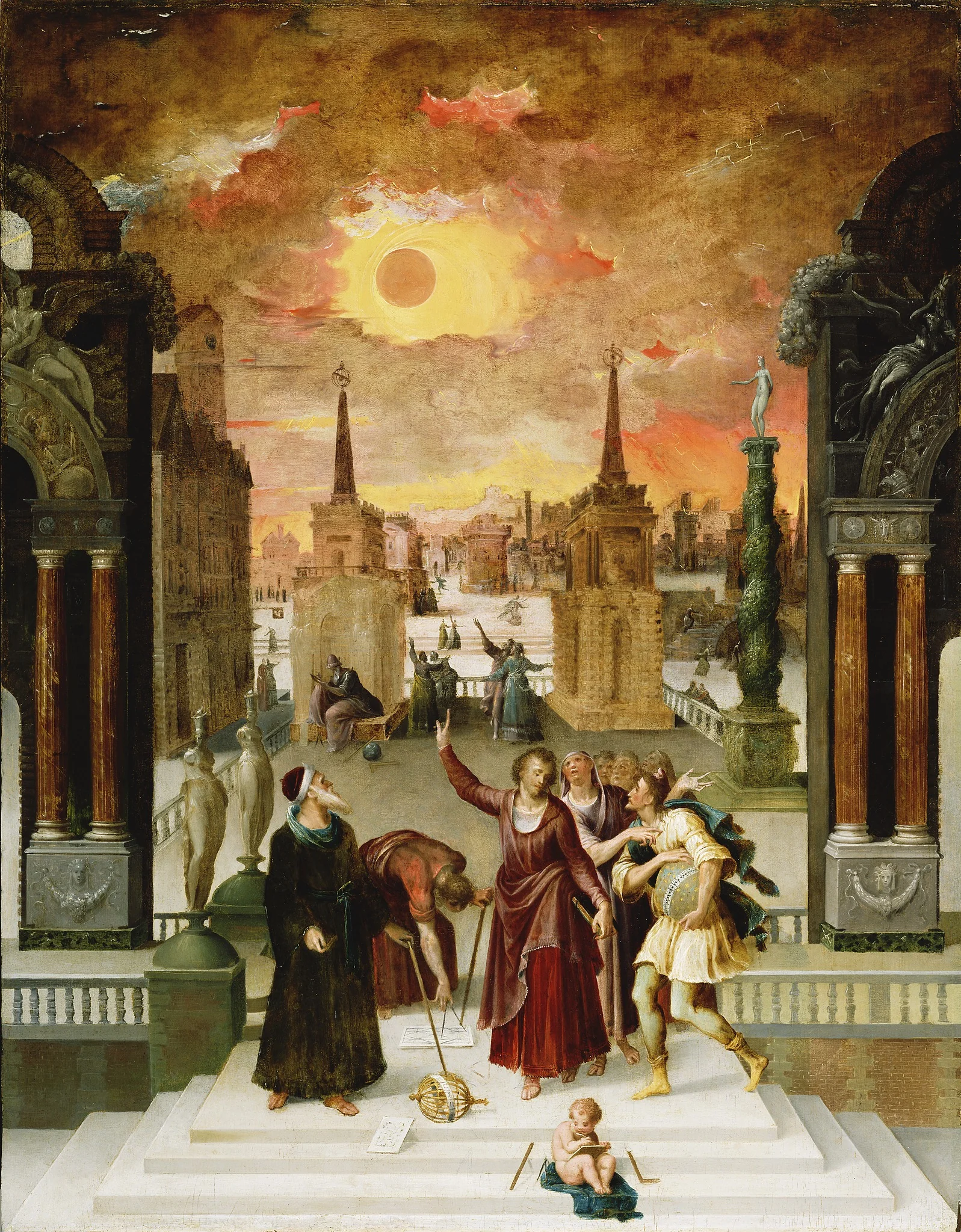 Dionysius the Areopagite Converting the Pagan Philosophers, by Antoine Caron, oil, 1570