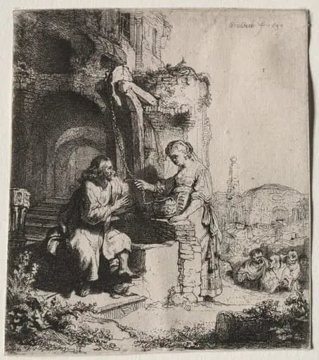 Christ and the Woman of Samaria  Among Ruins