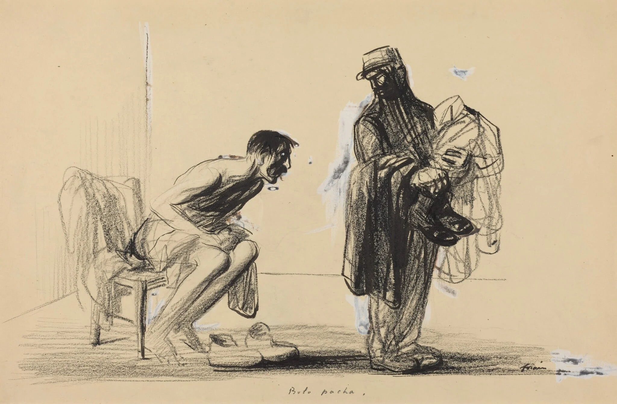 a) Bolo pacha (recto); Study for Bolo pacha (verso)