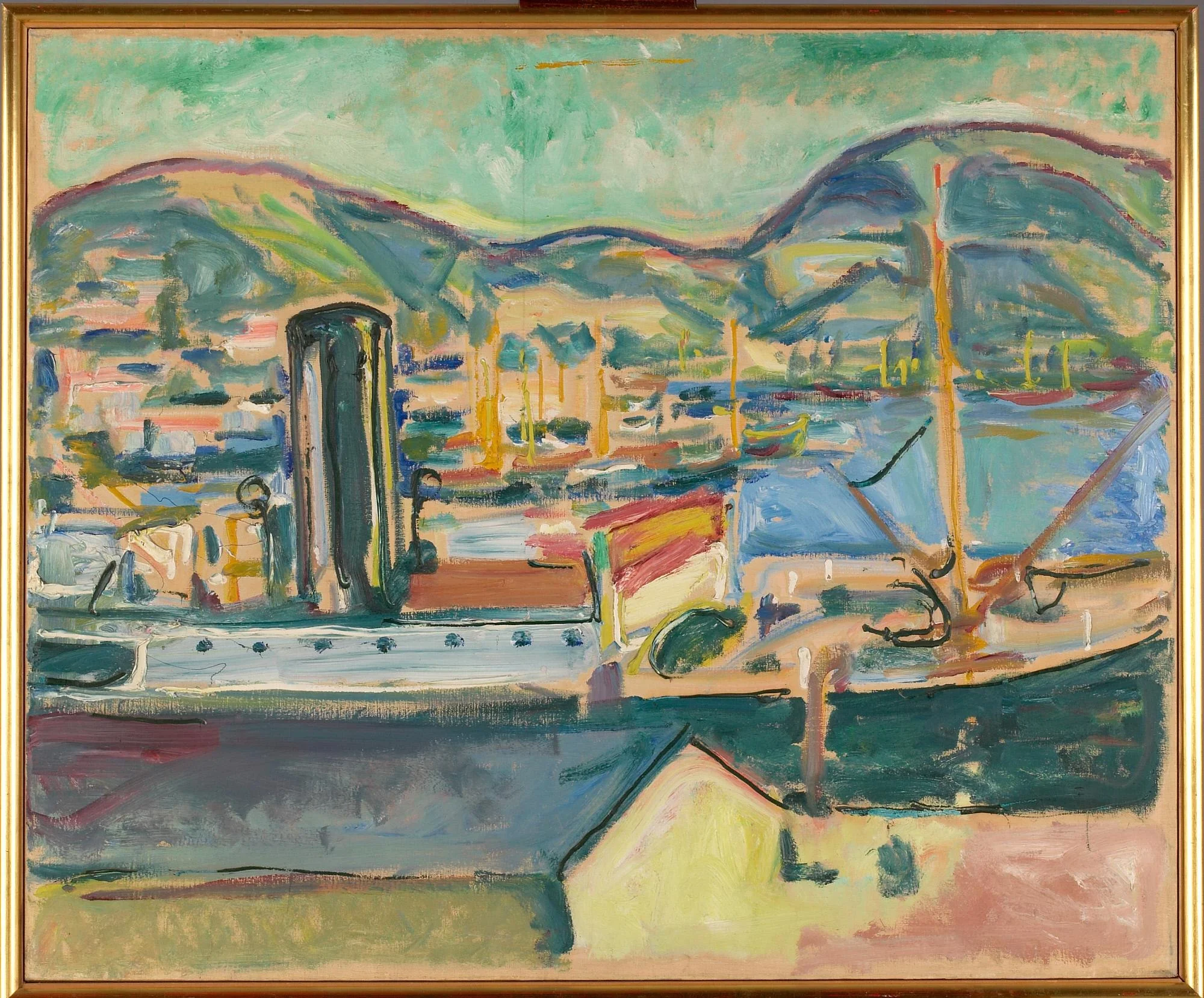 Bergen Harbour, by Edvard Munch, oil, 1916