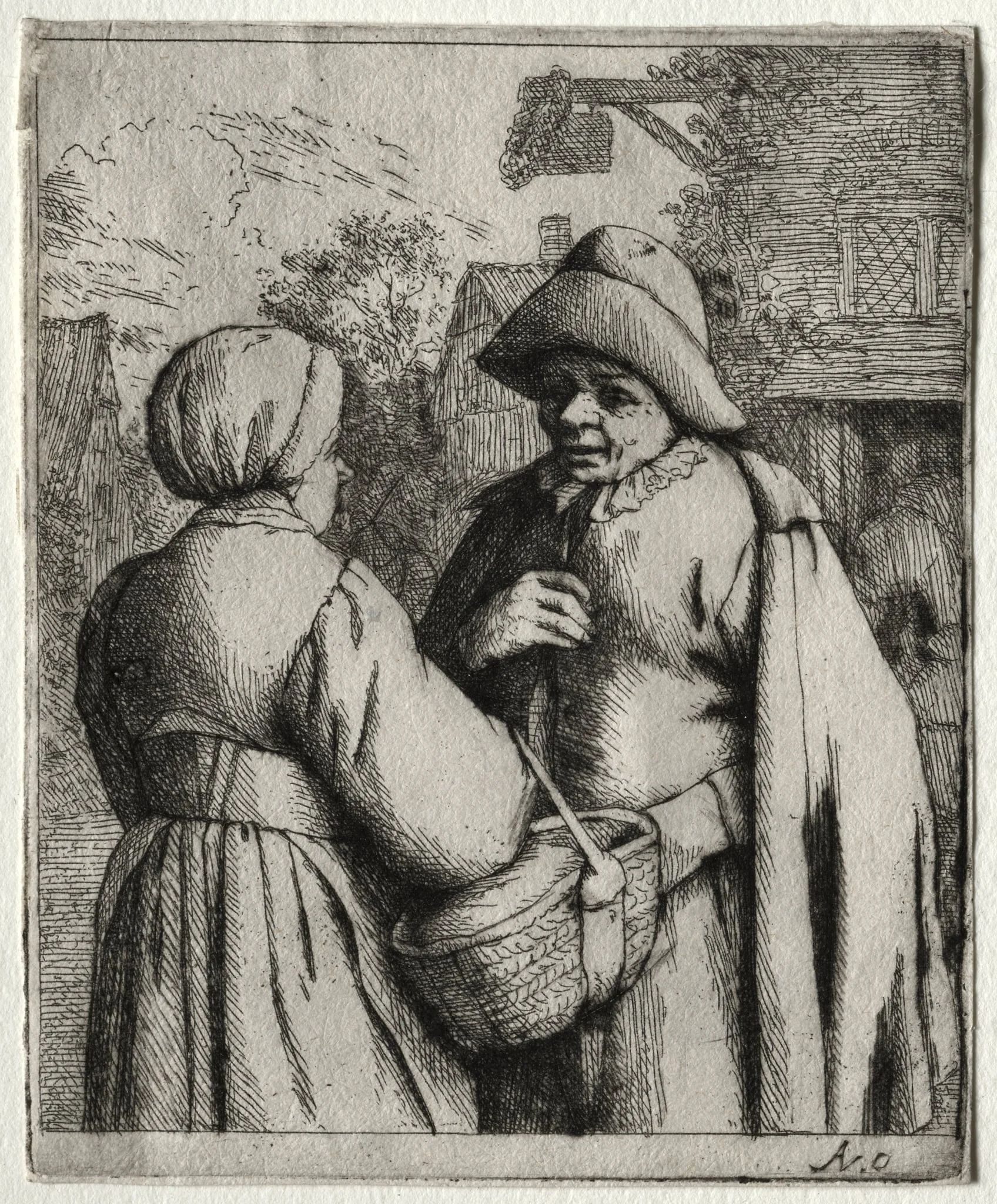 Man and Woman Conversing, by Adriaen van Ostade, 1671