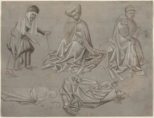 Studies for Six Figures (sheet from a model book) [recto]
